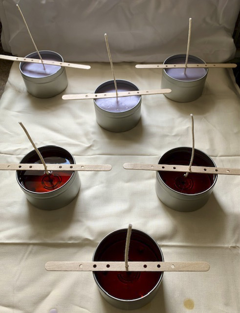 Candles being made